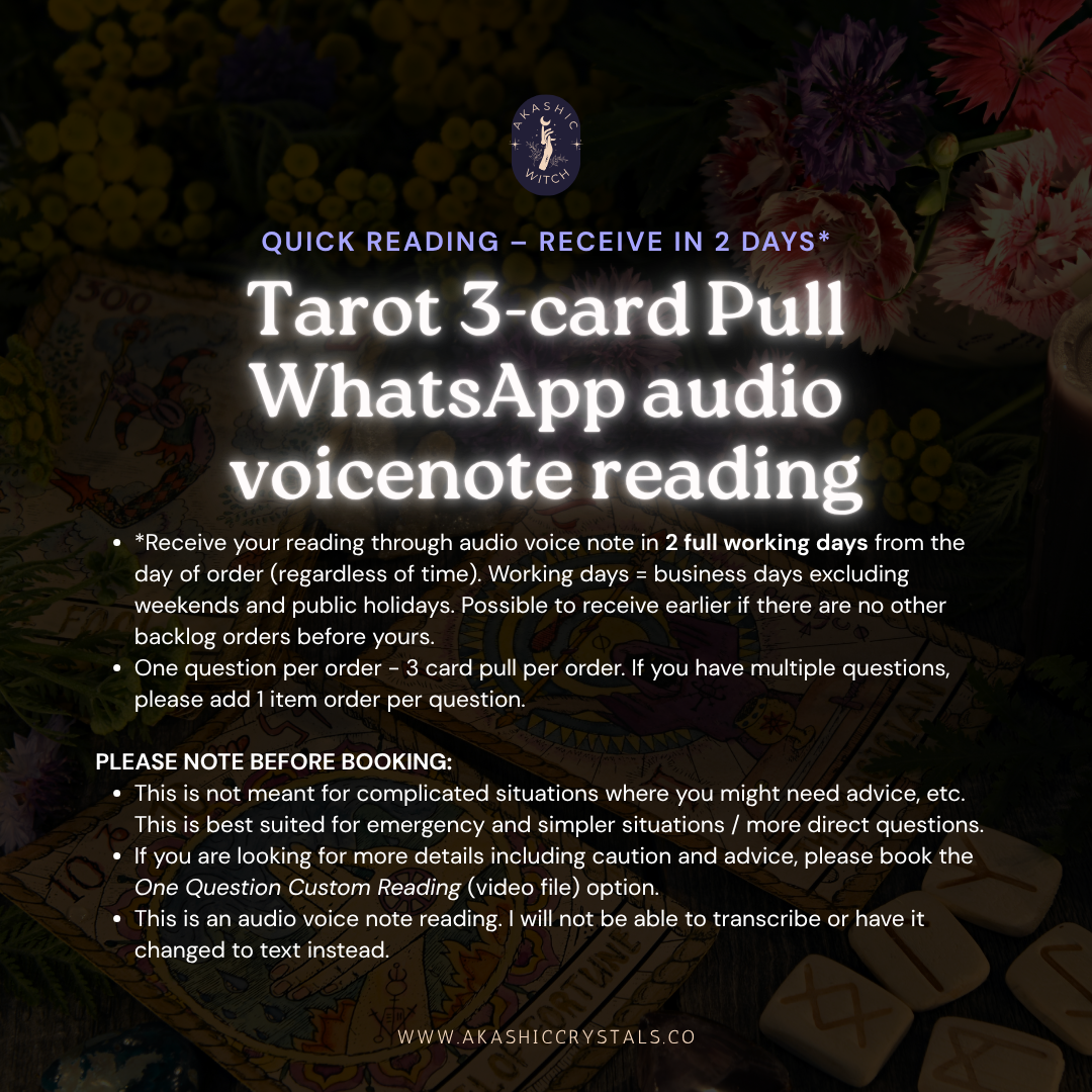 [QUICK READING] 3-card Tarot Pull WhatsApp Audio Voicenote
