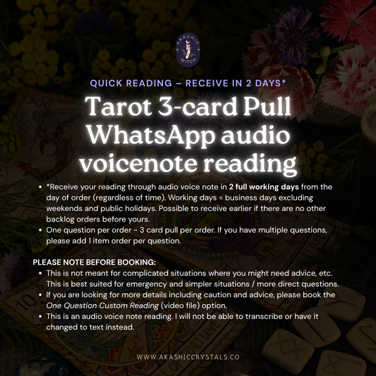 [QUICK READING] 3-card Tarot Pull WhatsApp Audio Voicenote