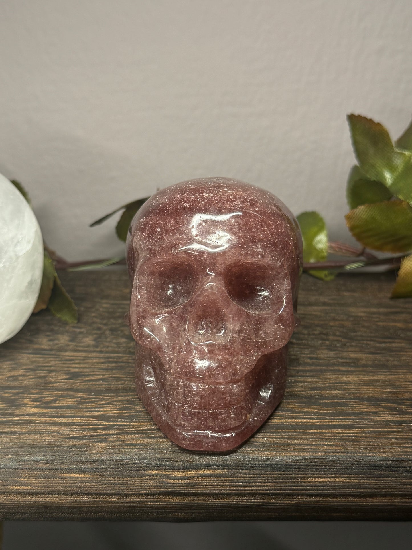 Strawberry Quartz Skull