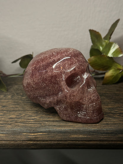 Strawberry Quartz Skull