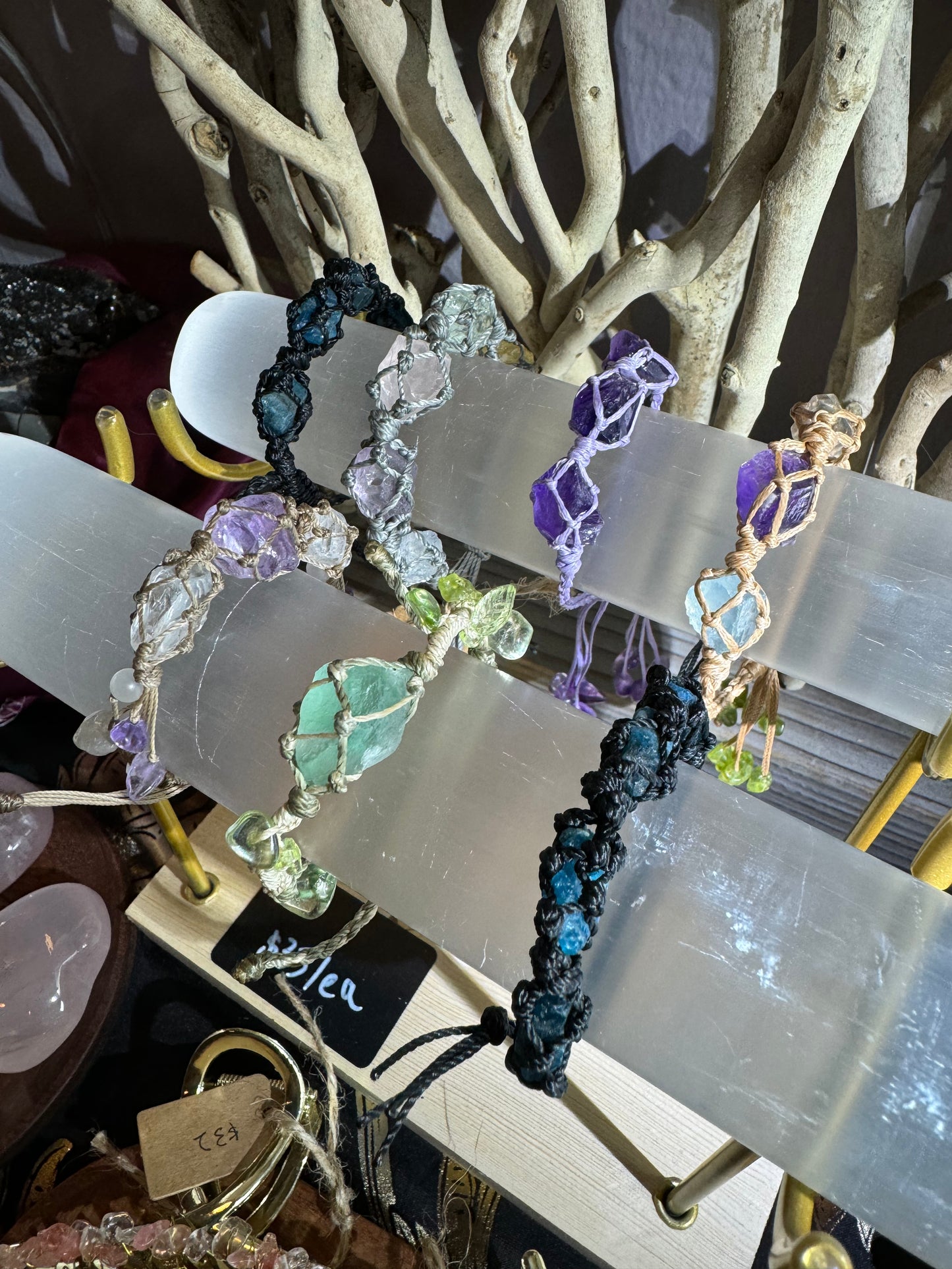 Whispering Woods Bracelet - Raw Crystals