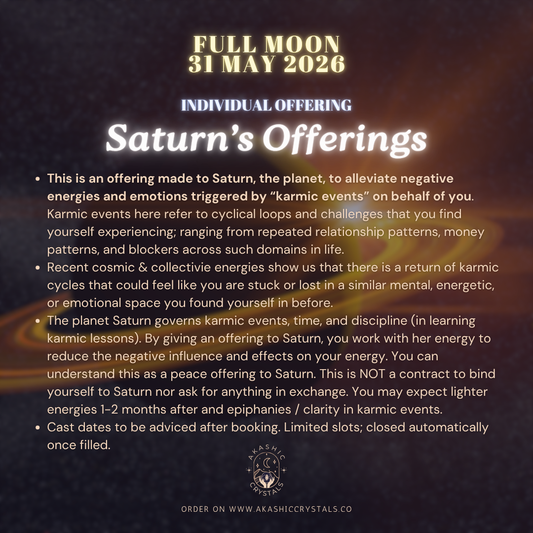 [Full Moon] Saturn's Offering for Karmic events