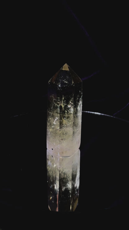 Lemon Citrine Tower w Rainbow C002