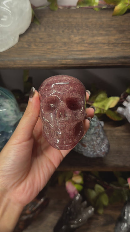 Strawberry Quartz Skull